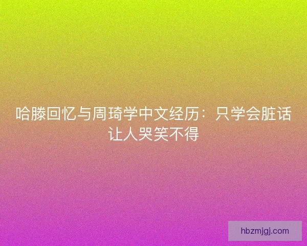 哈滕回忆与周琦学中文经历：只学会脏话让人哭笑不得