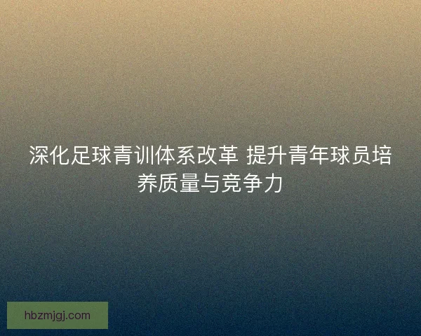 深化足球青训体系改革 提升青年球员培养质量与竞争力
