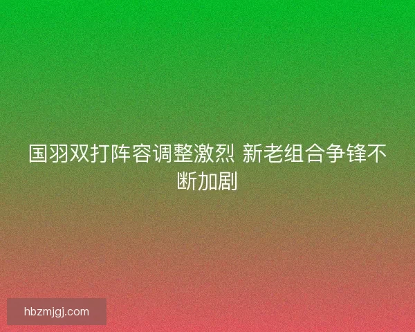 国羽双打阵容调整激烈 新老组合争锋不断加剧